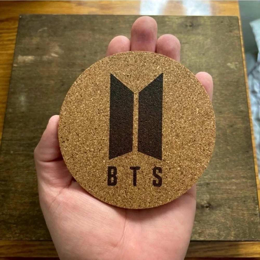 BTS Laser Engraved Cork Coasters Lot of 5